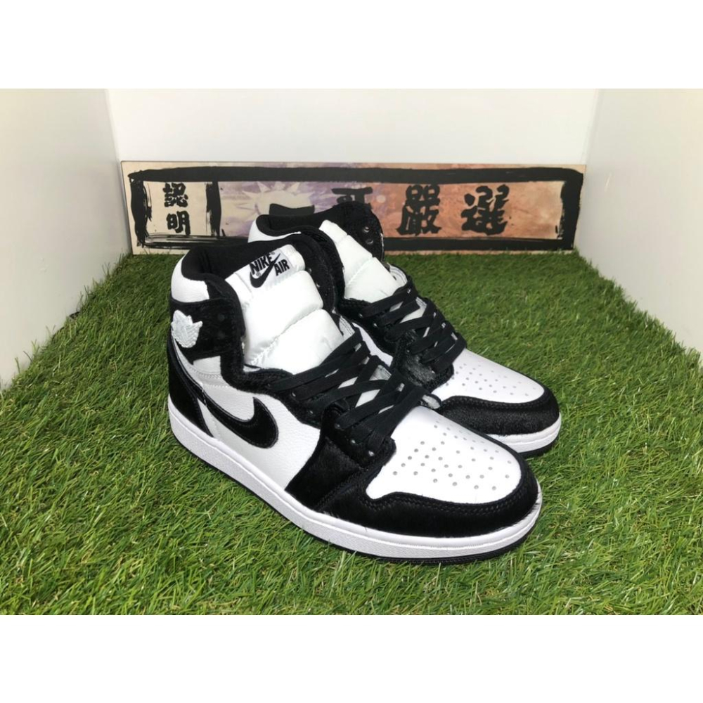 【一哥嚴選】Jordan WMNS Air Jordan 1 High OG 黑白 熊貓 絨毛 CD0461-007-細節圖3