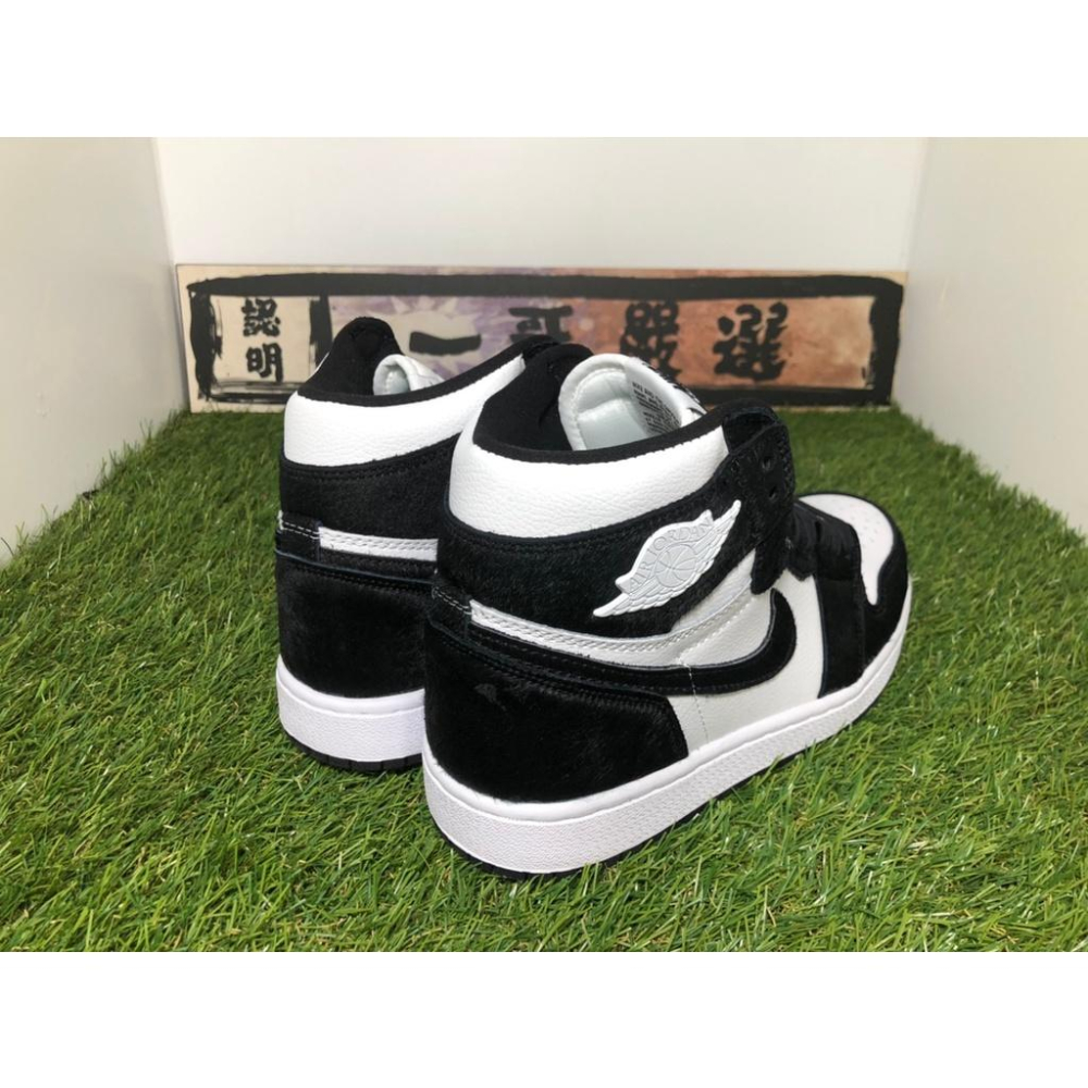 【一哥嚴選】Jordan WMNS Air Jordan 1 High OG 黑白 熊貓 絨毛 CD0461-007-細節圖4