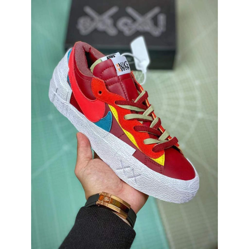 搶先【一哥嚴選】Kaws x Sacai Nike Blazer Low Team Red 聯名酒紅紅色