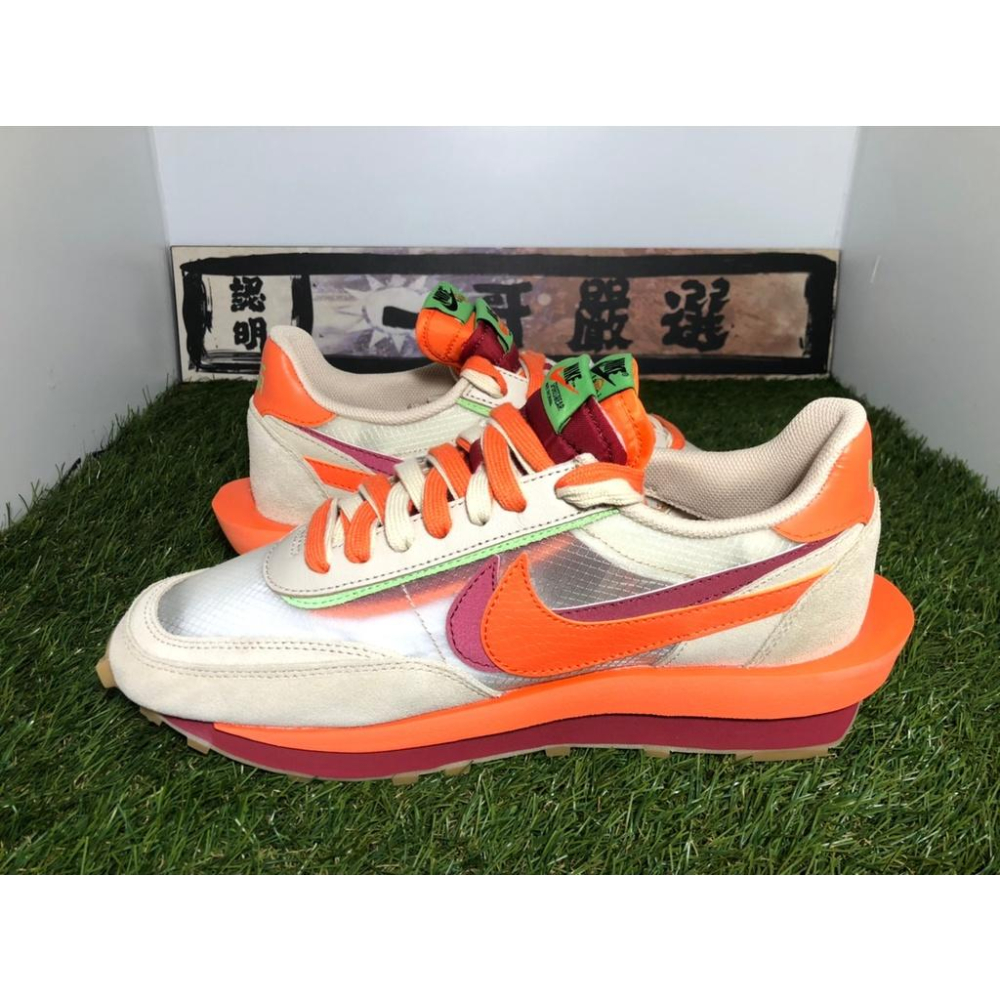 【一哥嚴選】Clot x Sacai x Nike LDWaffle 三方聯名 解構 米白 橘勾 DH1347-100-細節圖3