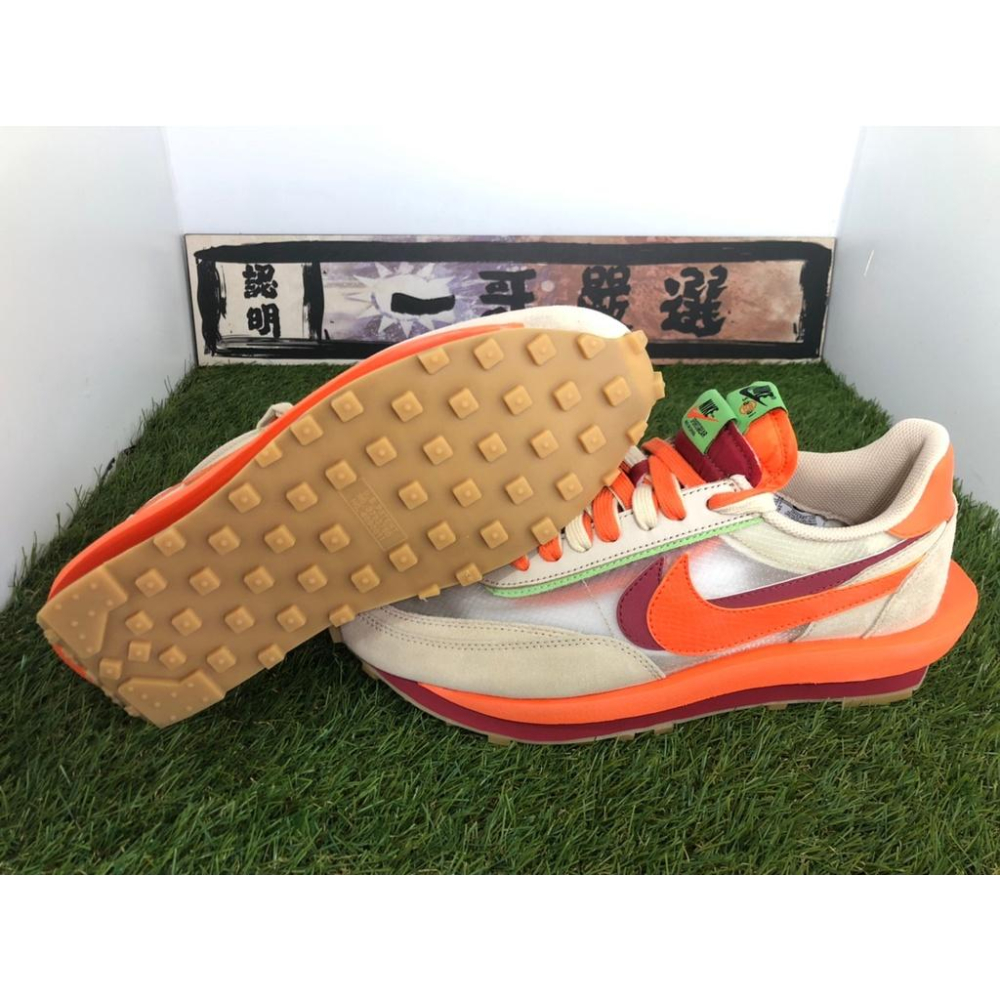 【一哥嚴選】Clot x Sacai x Nike LDWaffle 三方聯名 解構 米白 橘勾 DH1347-100-細節圖5