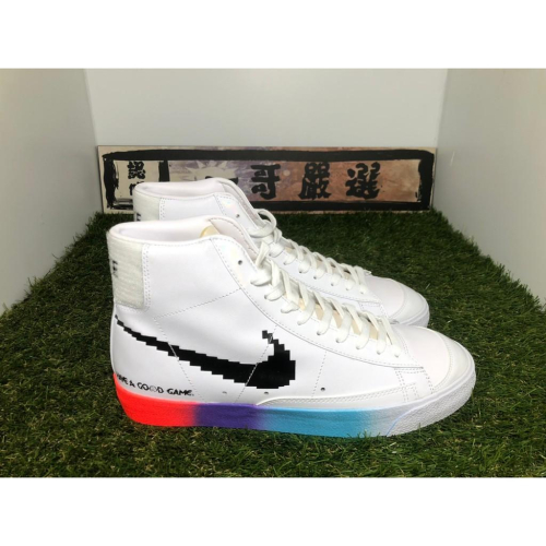 【一哥嚴選】Nike Blazer Mid 77 白 開拓者電玩像素 彩虹 漸層 板鞋 DC3280-101