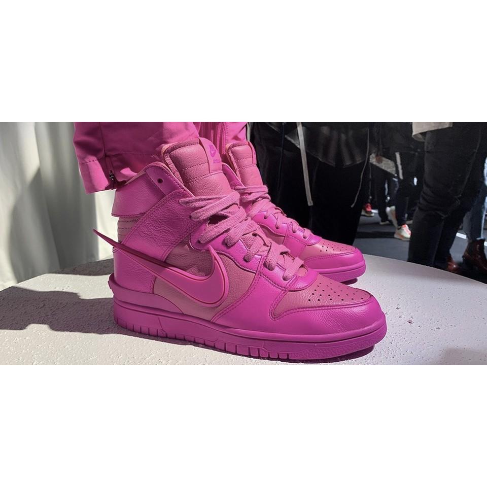 【一哥嚴選】AMBUSH x Nike Dunk High 聯名 粉紅色 粉色 籃球鞋 女鞋 CU7544-600-細節圖5