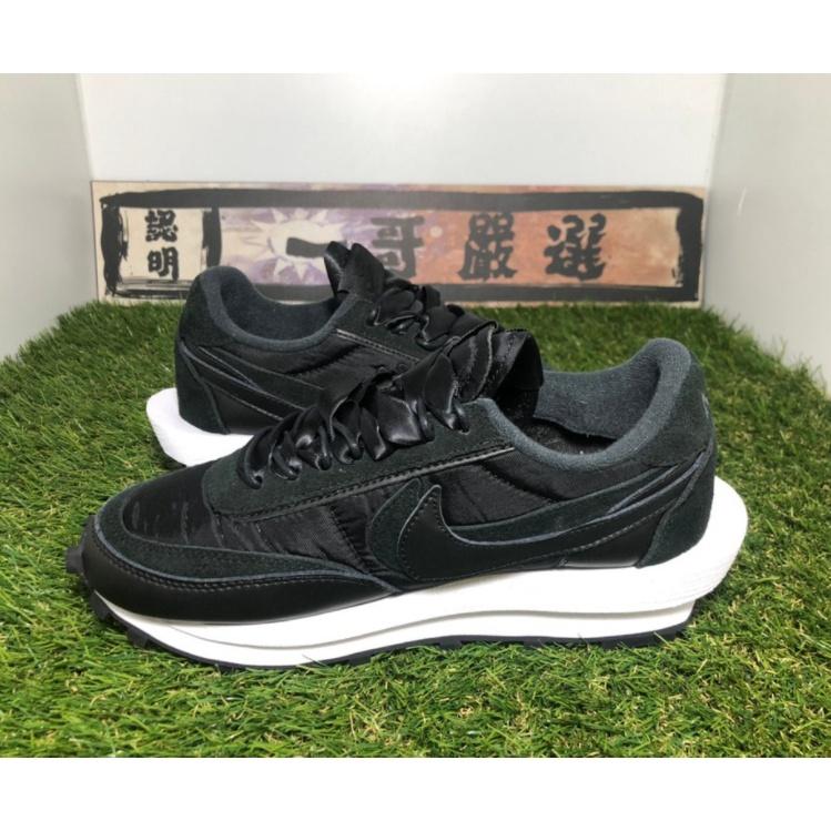 訂金【一哥嚴選】Nike SACAI X NIKE LDWAFFLE 解構 雙鞋帶 緞帶 黑 全黑 BV0073-002-細節圖2