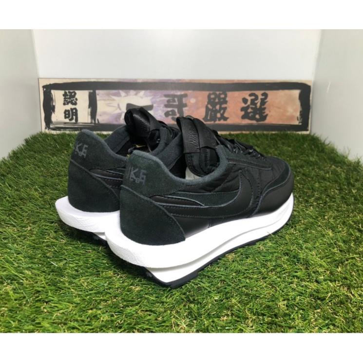 訂金【一哥嚴選】Nike SACAI X NIKE LDWAFFLE 解構 雙鞋帶 緞帶 黑 全黑 BV0073-002-細節圖4