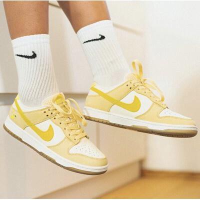 【一哥嚴選】Nike Dunk Low Lemon Drop 檸檬 白 粉 麂皮 電繡 黃勾 男女 DJ6902-700-細節圖2