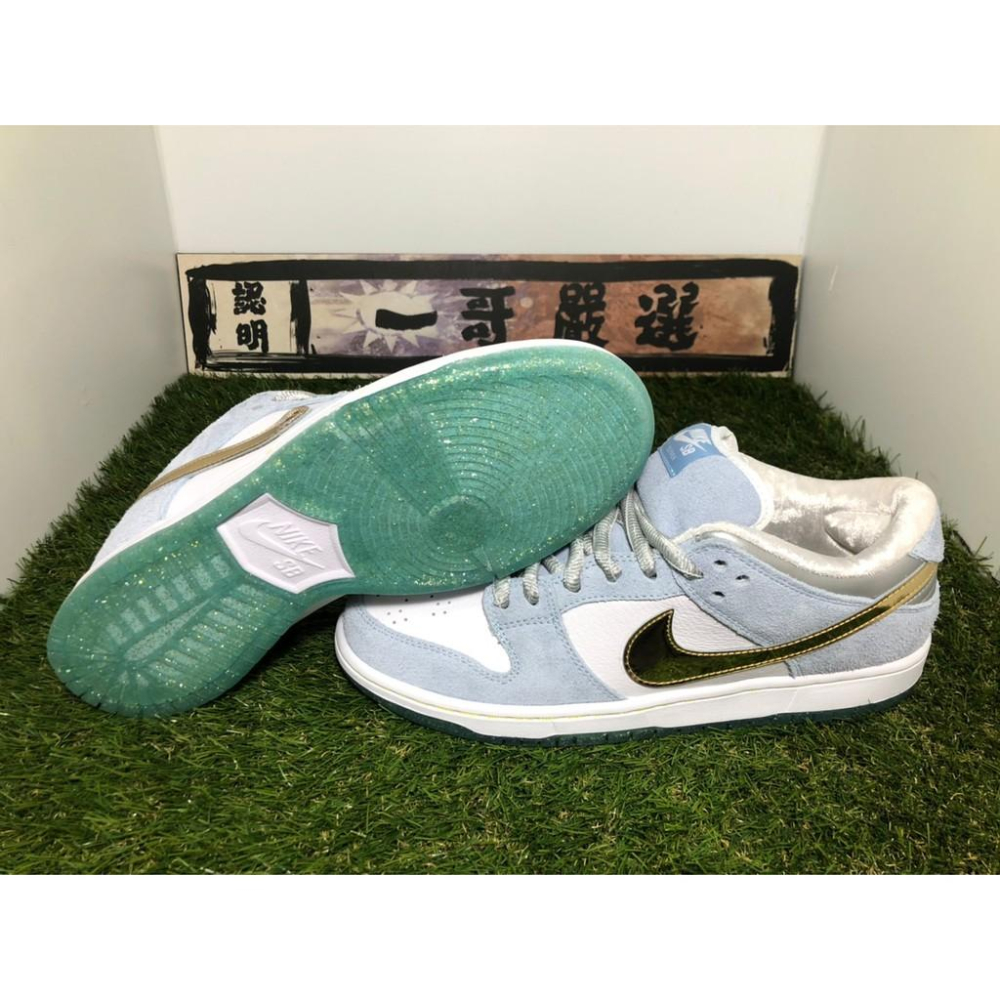 限【一哥嚴選】Sean Cliver x Nike SB Dunk Low 聯名 水藍 淺藍 金勾 DC9936-100-細節圖5