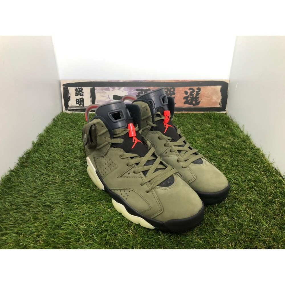 訂金【一哥嚴選】 Air Jordan 6 x Travis Scott AJ6 GS 綠 鬼臉 CN1084-200-細節圖2