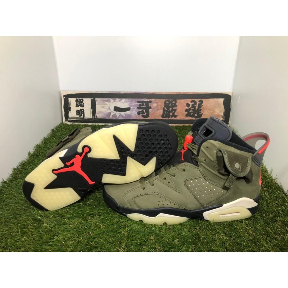 訂金【一哥嚴選】 Air Jordan 6 x Travis Scott AJ6 GS 綠 鬼臉 CN1084-200-細節圖4