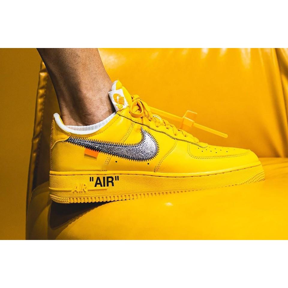 【一哥嚴選】OFF-WHITE x Nike Air Force 1 聯名 黃色 金黃 銀勾 男女 DD1876-700-細節圖4