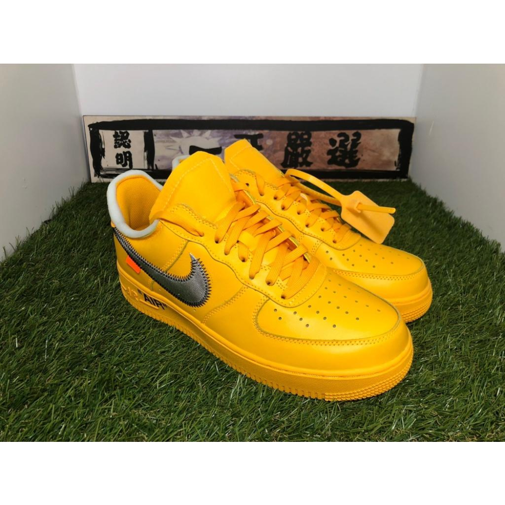 【一哥嚴選】OFF-WHITE x Nike Air Force 1 聯名 黃色 金黃 銀勾 男女 DD1876-700-細節圖5