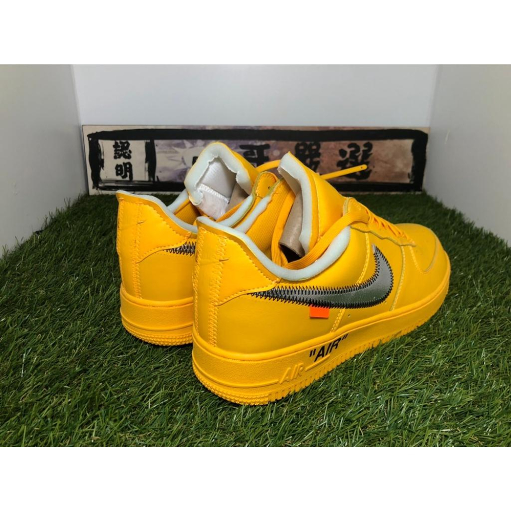 【一哥嚴選】OFF-WHITE x Nike Air Force 1 聯名 黃色 金黃 銀勾 男女 DD1876-700-細節圖6