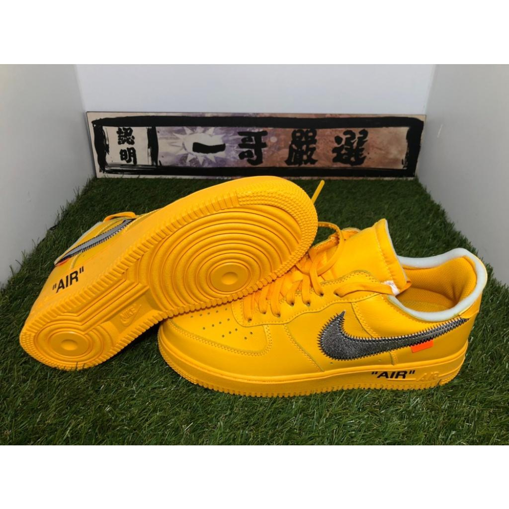 【一哥嚴選】OFF-WHITE x Nike Air Force 1 聯名 黃色 金黃 銀勾 男女 DD1876-700-細節圖7