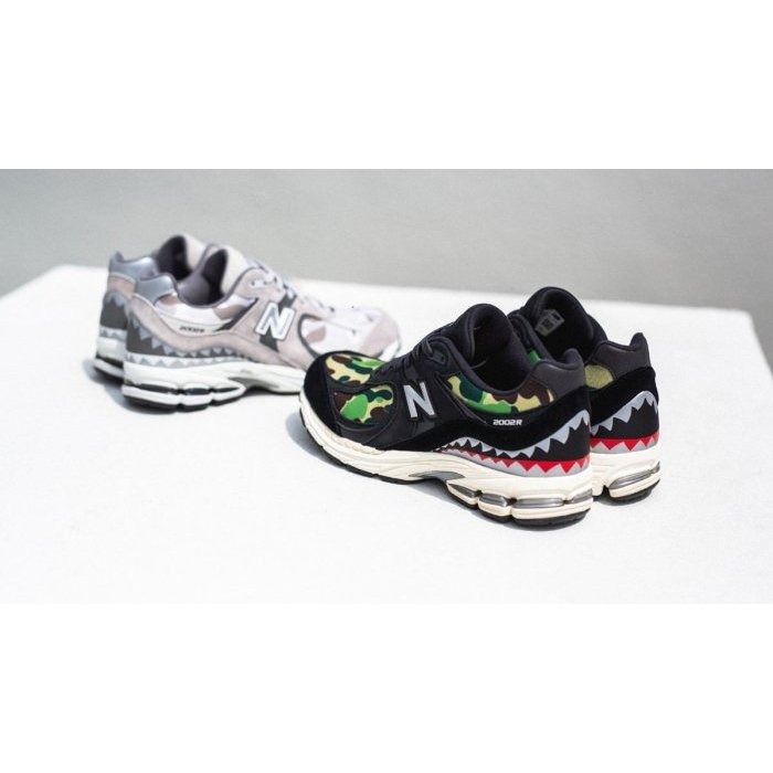 捕獲 鯊魚 Bape New Balance 2002R 灰 黑 綠迷彩 鋸齒鯊 M2002RBG M2002RBF-細節圖2