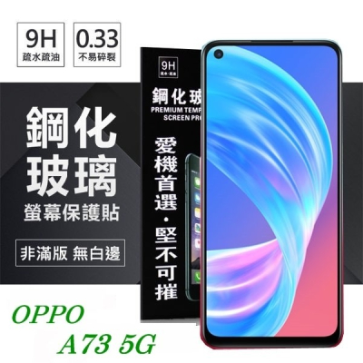 OPPO A73 5G 超強防爆鋼化玻璃保護貼(非滿版) 螢幕保護貼鋼化貼疏水疏