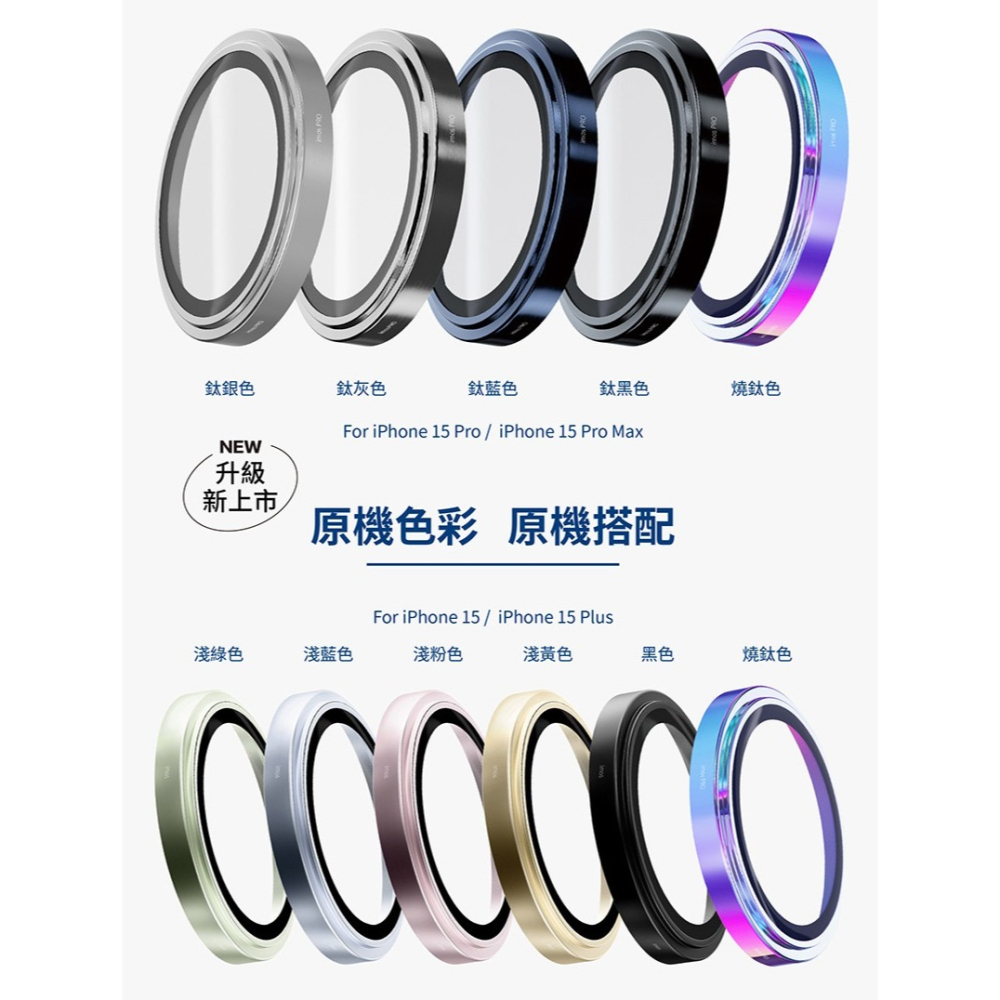 iMOS 藍寶石鏡頭貼 PVDSS不鏽鋼系列 for Apple iPhone 15 Pro Max 三顆【愛瘋潮】-細節圖6