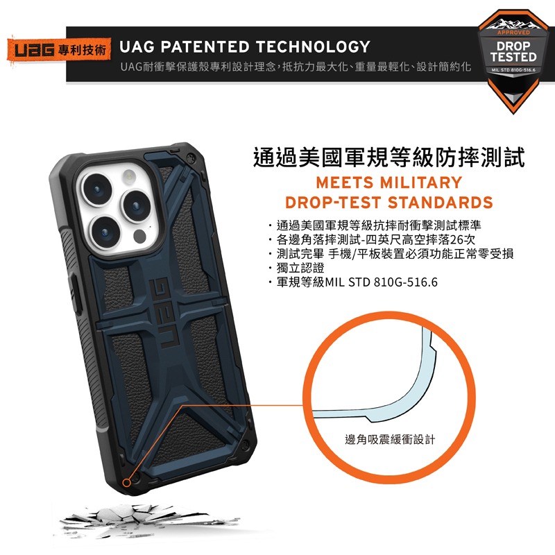 軍規防震手機殼  UAG iPhone 15系列  6.1/6.7吋 頂級版耐衝擊保護殼-細節圖4