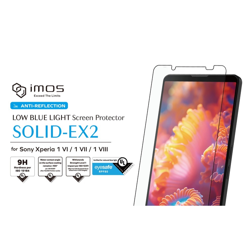 手機保護貼 2.5D黑邊 imos RPF80+AR低反光玻璃貼for Sony Xperia 1 VIII 八代【愛瘋-細節圖2