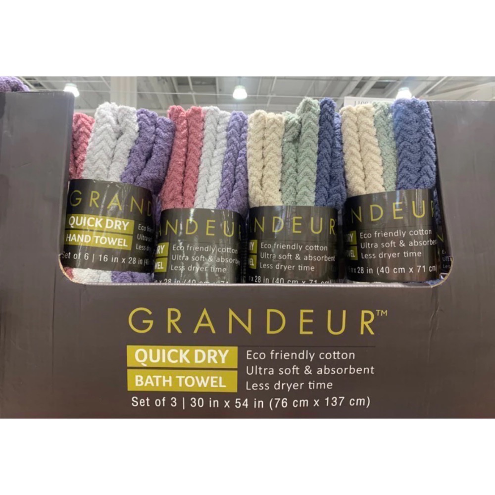 「現貨」🔥COSTCO 好市多🔥 Grandeur 快乾毛巾六入組 400GSM 毛巾 71公分 X 40公分-細節圖3