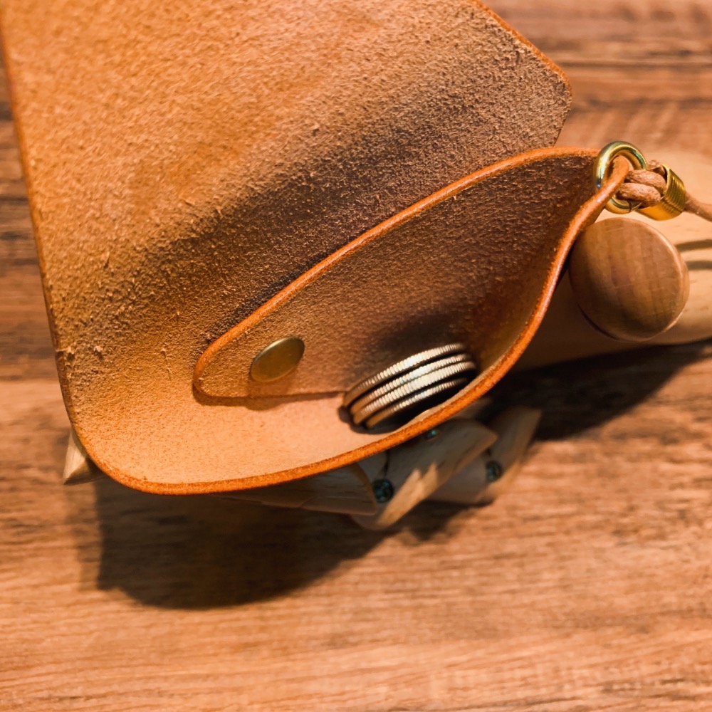 【三角零錢包 / 牛皮零錢包 / 手工真皮零錢包 / 植鞣革零錢包】-細節圖4