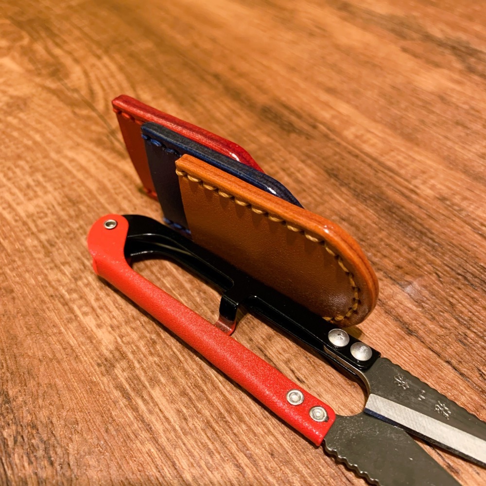 【植鞣革牛皮線剪套/紗剪套 加贈張小泉高碳鋼彈簧線剪】-細節圖2