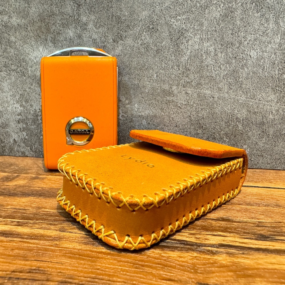 【汽車鑰匙皮套 / 汽車鑰匙包 / 手工真皮汽車鑰匙套】-細節圖2