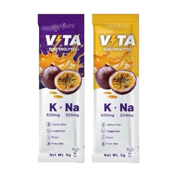 3盒1組 Vita 健身 運動 補水 礦物質 無糖 百香口味 電解質粉 5gx1包（1盒30入）-細節圖2