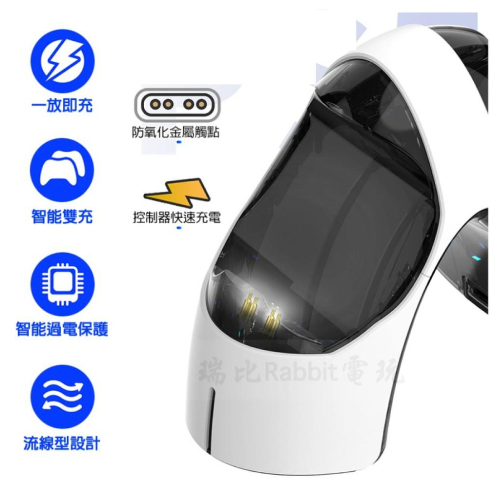 【瑞比電玩】🆕現貨🔥免運 ps5手把充電器 PS5手把雙座充 帶LED燈 ps5手把座充 ps5周邊商品 PS5手把充-細節圖3