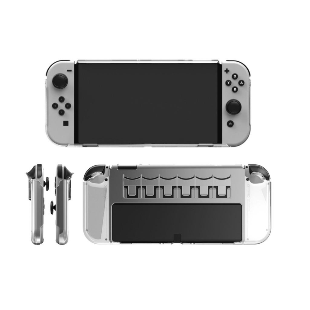 【現貨＋發票】NS SWITCH OLED 主機保護殼 後背殼 機殼 機身保護 防摔材質進化 附卡夾收納 switch-細節圖6