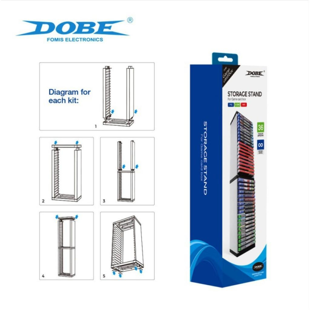 台灣現貨🎉 PS5 PS4 Switch光碟架DOBE 可放36片光碟片  PS4光碟收納架 PS5光碟架 遊戲片收納架-細節圖4