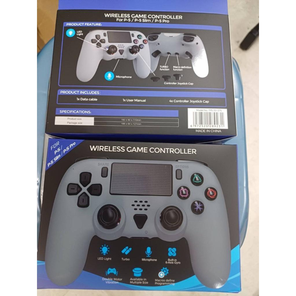 【瑞比電玩】PS DOBE PS5 無線手把 P5藍牙 手把控制器 可用於PS5系列 手柄 按鍵連發 震動 體感手把-細節圖3