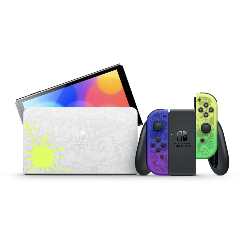 【瑞比電玩】任天堂 NS Switch OLED 主機 漆彈大作戰主機-細節圖4