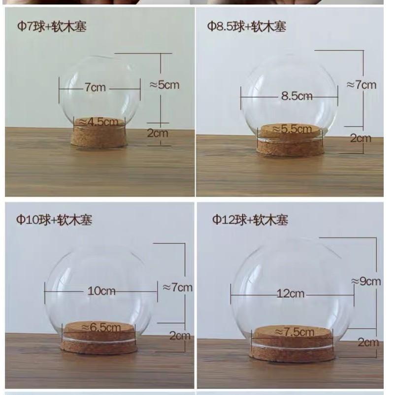 球型玻璃罩 DIY手作防塵罩 輕黏土防塵罩 微景觀玻璃 永生花 乾燥花 恆星花不凋花防塵罩 透明防塵玻璃 蛋糕玻璃罩-細節圖2