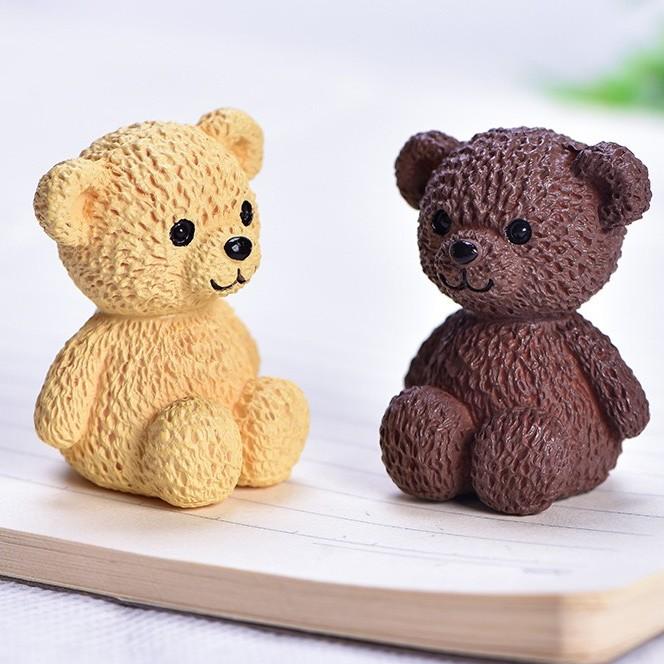 泰迪熊 pvc塑料小熊 苔蘚微景觀擺件  樹脂公仔  蛋糕裝飾 拍攝道具 迷你場景創意擺件桌面小公仔盆栽裝飾 迷你園藝-細節圖2