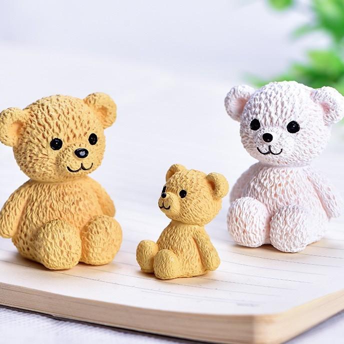 泰迪熊 pvc塑料小熊 苔蘚微景觀擺件  樹脂公仔  蛋糕裝飾 拍攝道具 迷你場景創意擺件桌面小公仔盆栽裝飾 迷你園藝-細節圖3