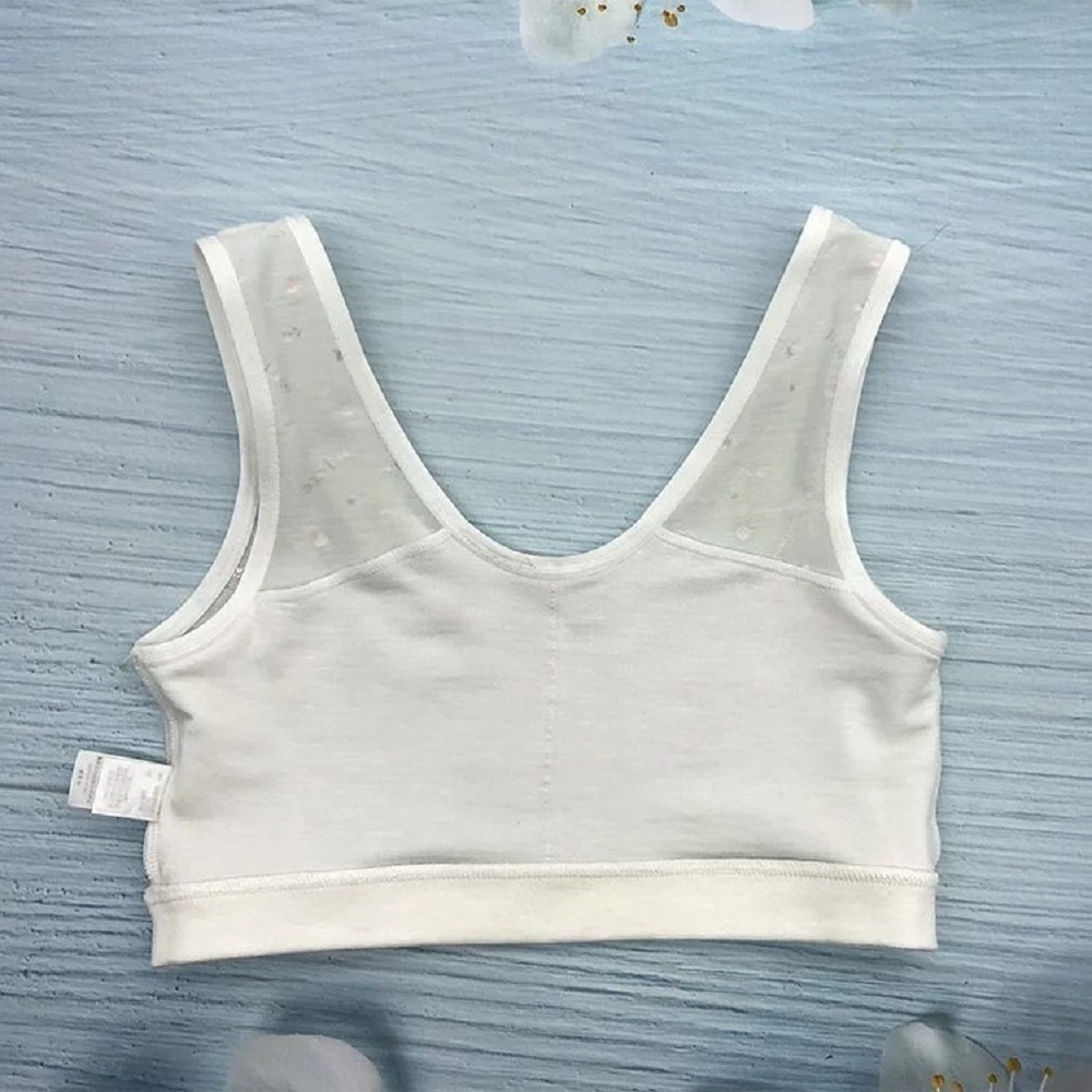 【annypepe】成長內衣 短版背心型 奧地利天絲 小肥貓-粉綠色 140～165 (成長型內衣 少女內衣)-細節圖6