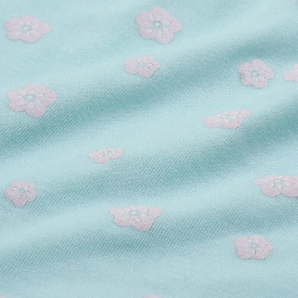 【annypepe】成長內衣 短版背心型 莫代爾 V3 超涼感 花之舞-琉璃藍130～165(成長型內衣 少女內衣)-細節圖6