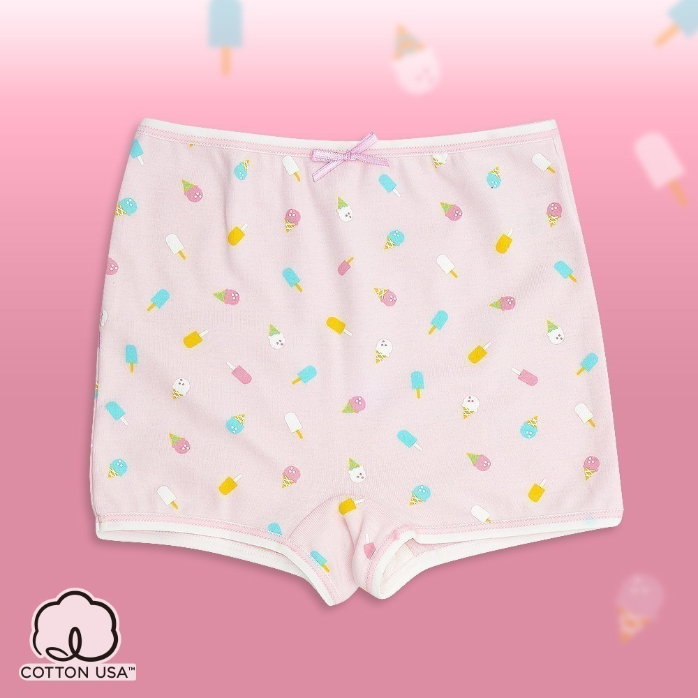 【annypepe】女童四角褲 純棉 冰淇淋-粉紅100~150(兒童內褲 女童內褲)-細節圖3