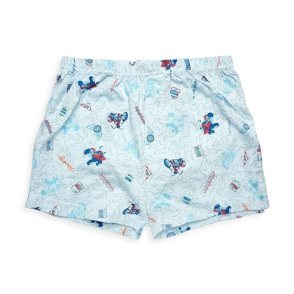 【annypepe】男童平口褲 縲縈Rayon 機車 水藍100～140 (兒童內褲 男童內褲)-細節圖2