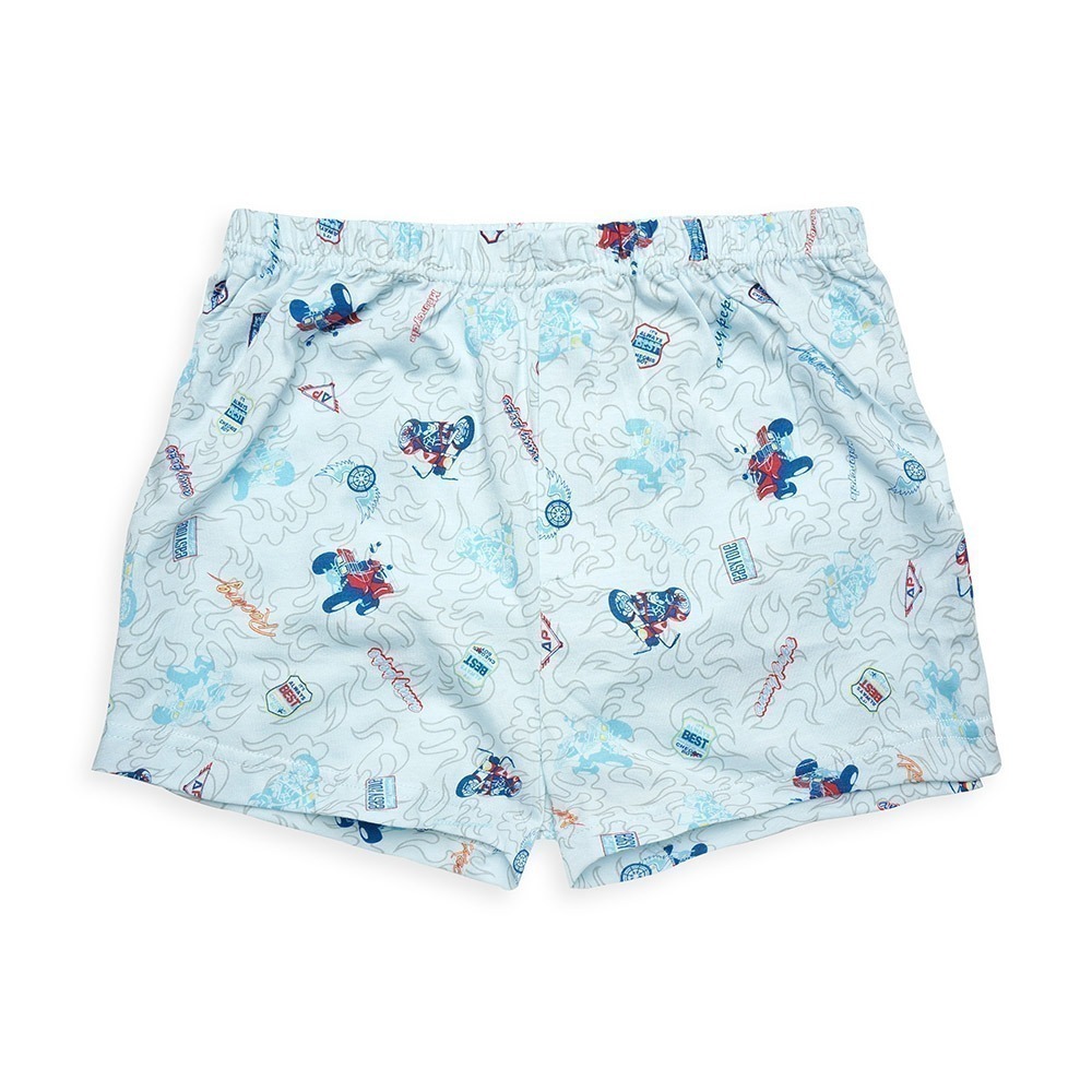 【annypepe】男童平口褲 縲縈Rayon 機車 水藍100～140 (兒童內褲 男童內褲)-細節圖2