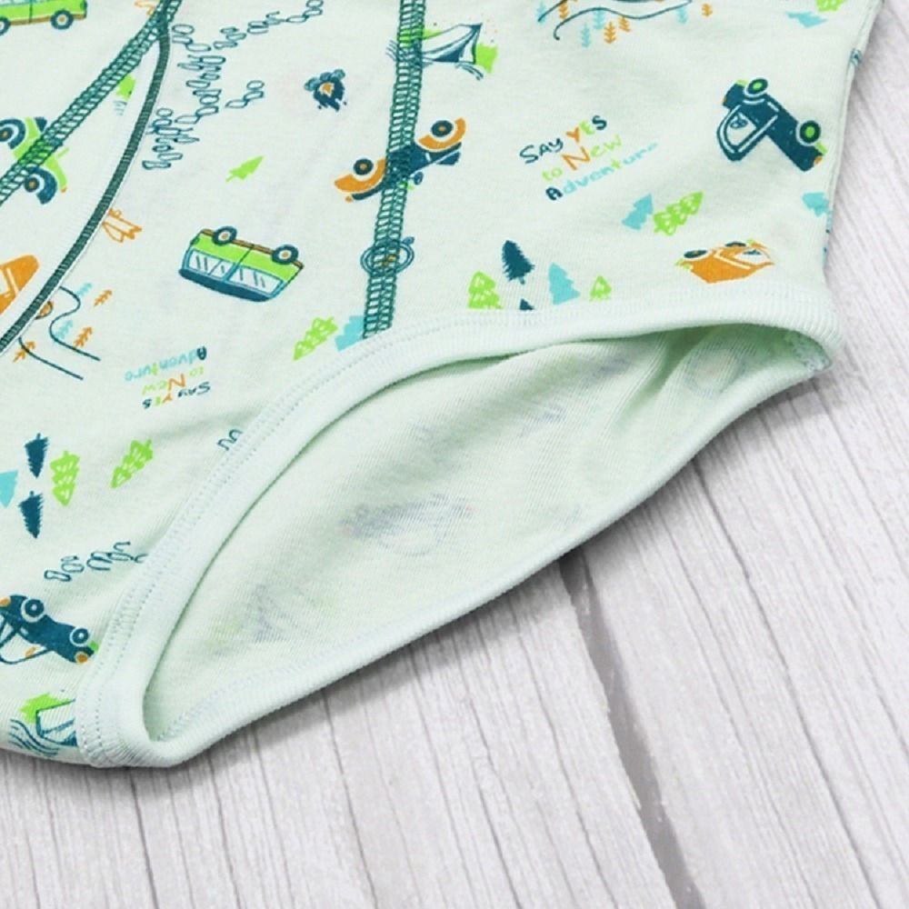 【annypepe】男童三角褲 純棉 來去露營-粉綠110～150 (兒童內褲 男童內褲)-細節圖3