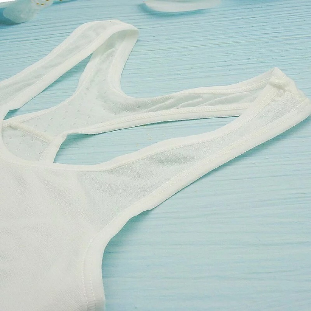 【annypepe】成長內衣 短版運動型 奧地利天絲 QQ 緹花-米白130～165 (成長型內衣 少女內衣)-細節圖4