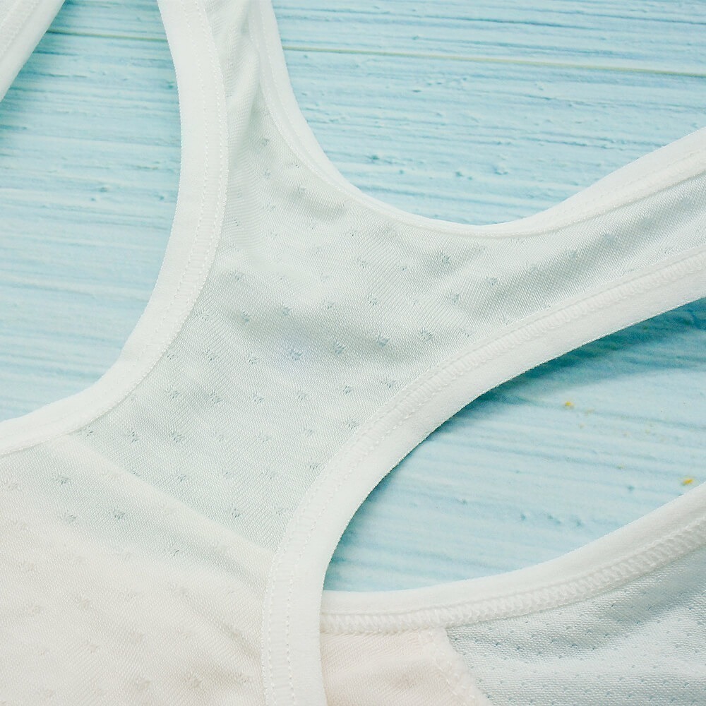 【annypepe】成長內衣 短版運動型 奧地利天絲 QQ 緹花-米白130～165 (成長型內衣 少女內衣)-細節圖9