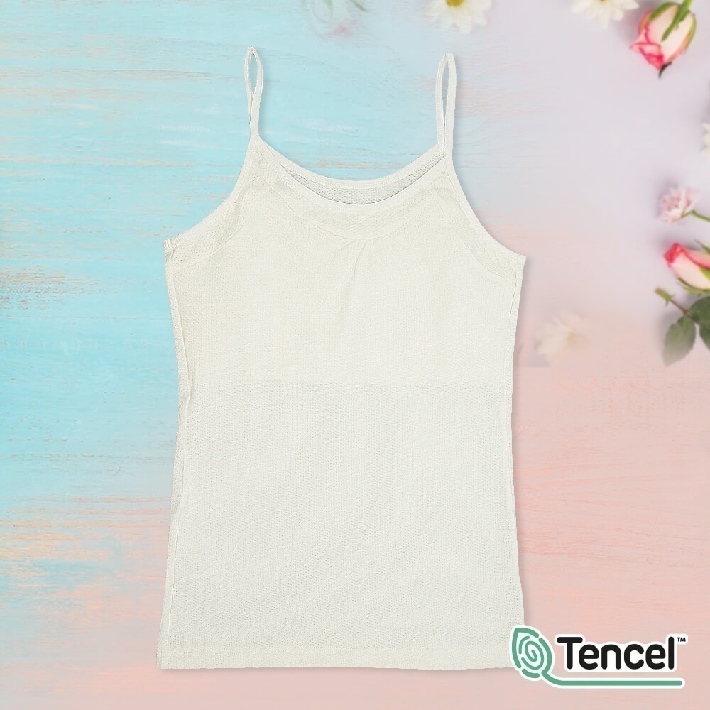 【annypepe】成長內衣二階 長版肩帶型 奧地利天絲 QQ 洞洞緹花-米色150～165(成長型內衣 少女內衣)-細節圖2