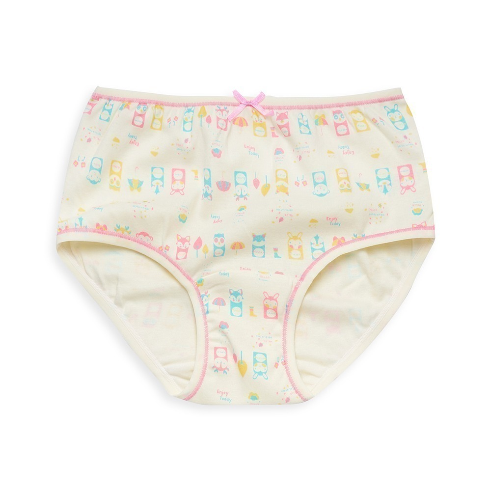 【annypepe】女童三角褲 純棉 動物小伙伴-米黃100～140 (兒童內褲 女童內褲)-細節圖2