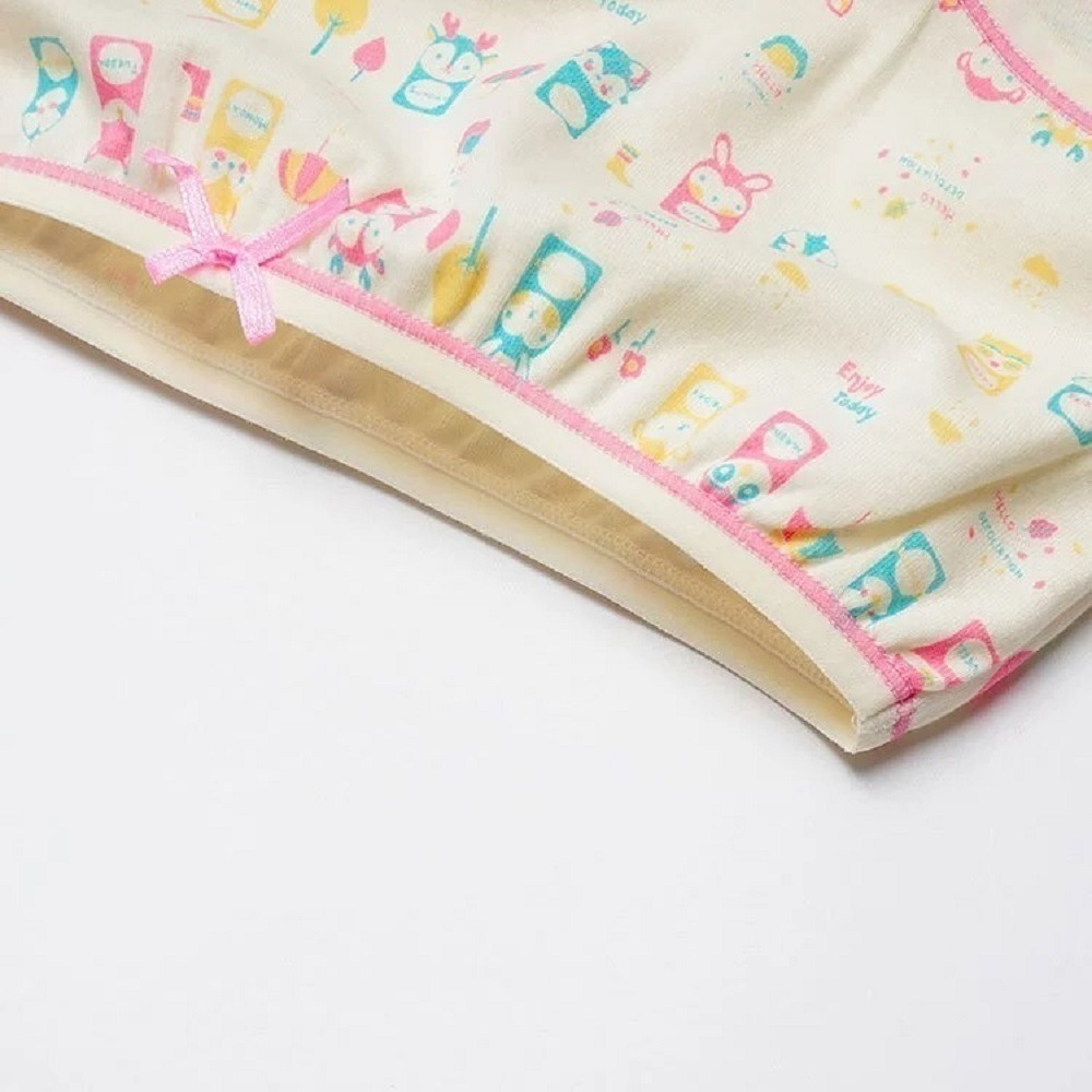 【annypepe】女童三角褲 純棉 動物小伙伴-米黃100～140 (兒童內褲 女童內褲)-細節圖5