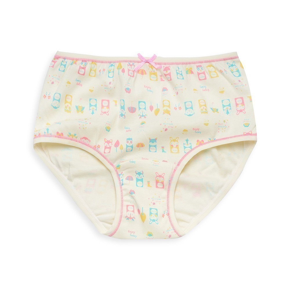 【annypepe】女童三角褲 純棉 動物小伙伴-米黃100～140 (兒童內褲 女童內褲)-細節圖2
