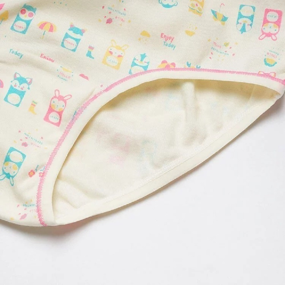 【annypepe】女童三角褲 純棉 動物小伙伴-米黃100～140 (兒童內褲 女童內褲)-細節圖4