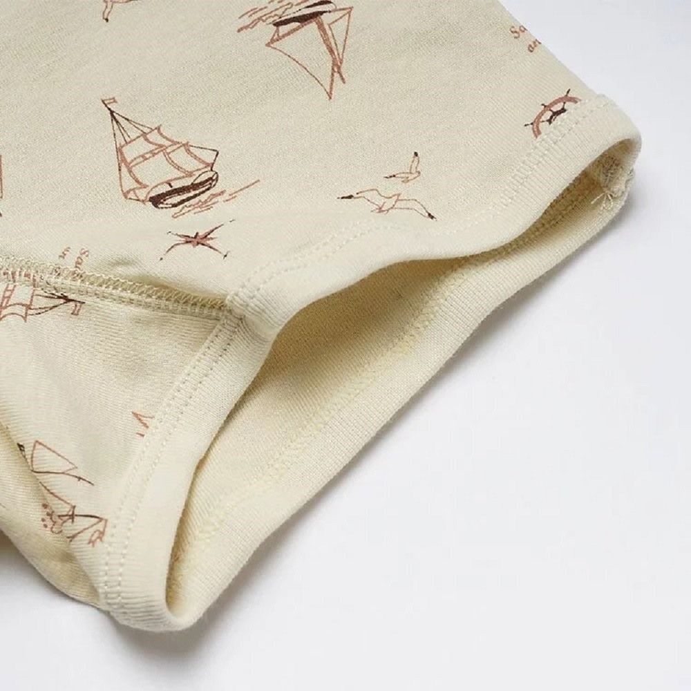 【annypepe】男童四角褲 純棉 帆船-米白100～150  (兒童內褲 兒童四角褲)-細節圖5