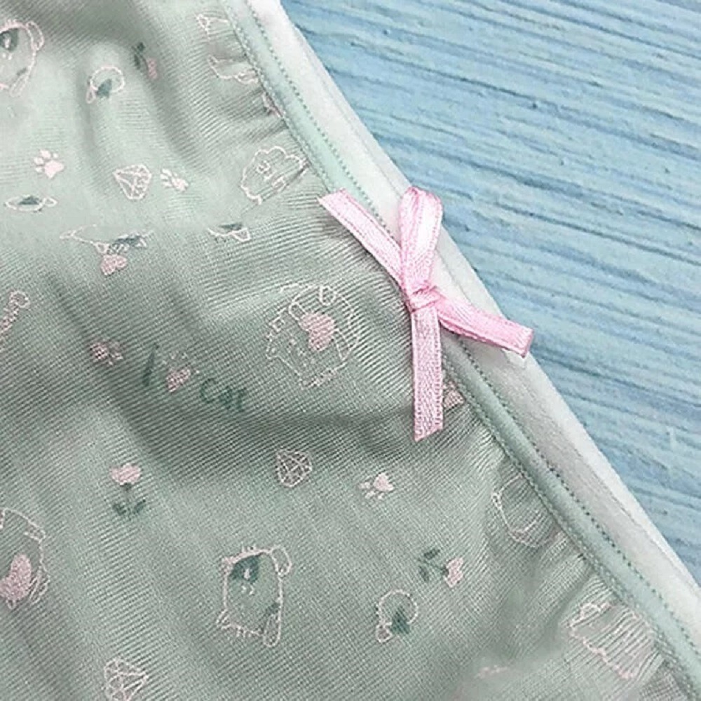 【annypepe】女童三角褲 奧地利天絲 小肥貓-粉綠110～150 (兒童內褲 女童內褲)-細節圖4